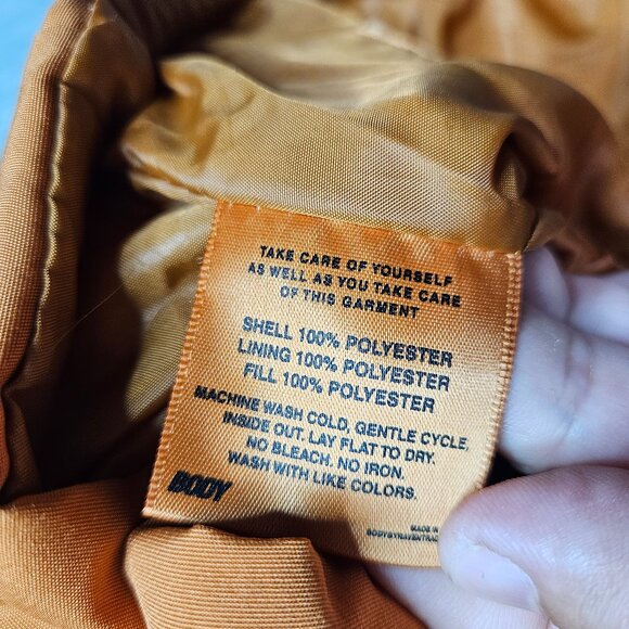 Body By Raven Tracy Camp puffer Burnt Orange Cropped Jacket Pullover Size S - Picture 7 of 10